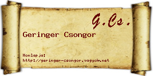 Geringer Csongor névjegykártya